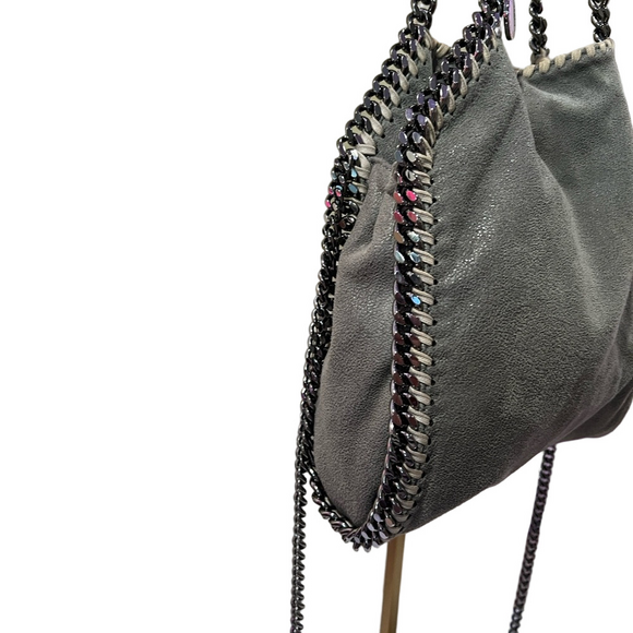 Stella McCartney Falabella Gray Vegan Suede Chain Crossbody Bag - Picture 11 of 15